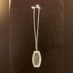 Lois Hill Silver Textured Pendant Necklace